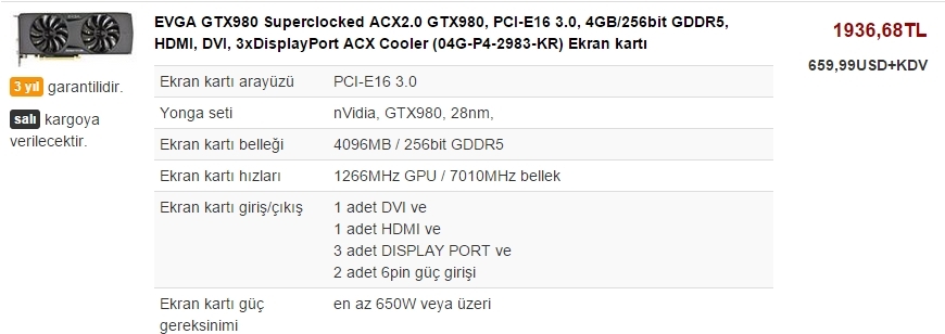  1500 tl - 2000 tl arası grafik kartı