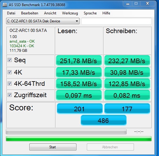  OCZ Arc 100 120 GB SSD Hız Sorunu ( yardım lütfen )