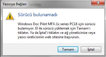  Muratec MFX-1200 ağ yazıcısına windows 7 ile bağlanma