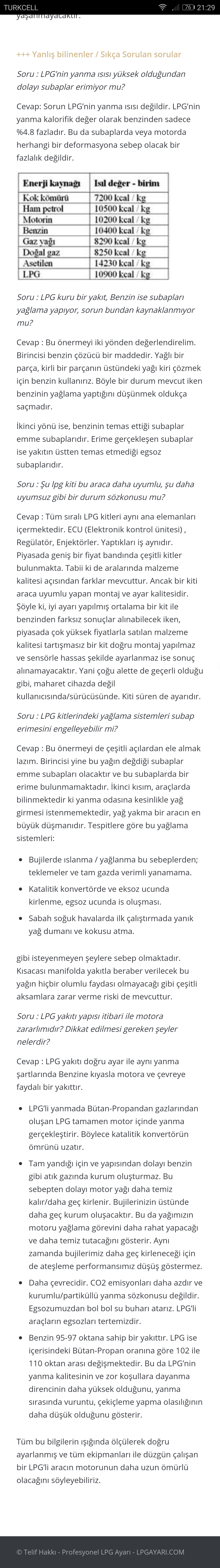 Lpg De 3 000 Devir Ve Ustu Riskli Mi