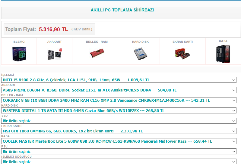 5000 TL GAMİNG PC 