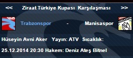  ZTK B Grubu 3. Maç | Trabzonspor - Manisaspor | 25.12.2014 - 20:30