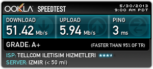  Buyrun speedtest sonuçlarım upload 17.4  MBPS