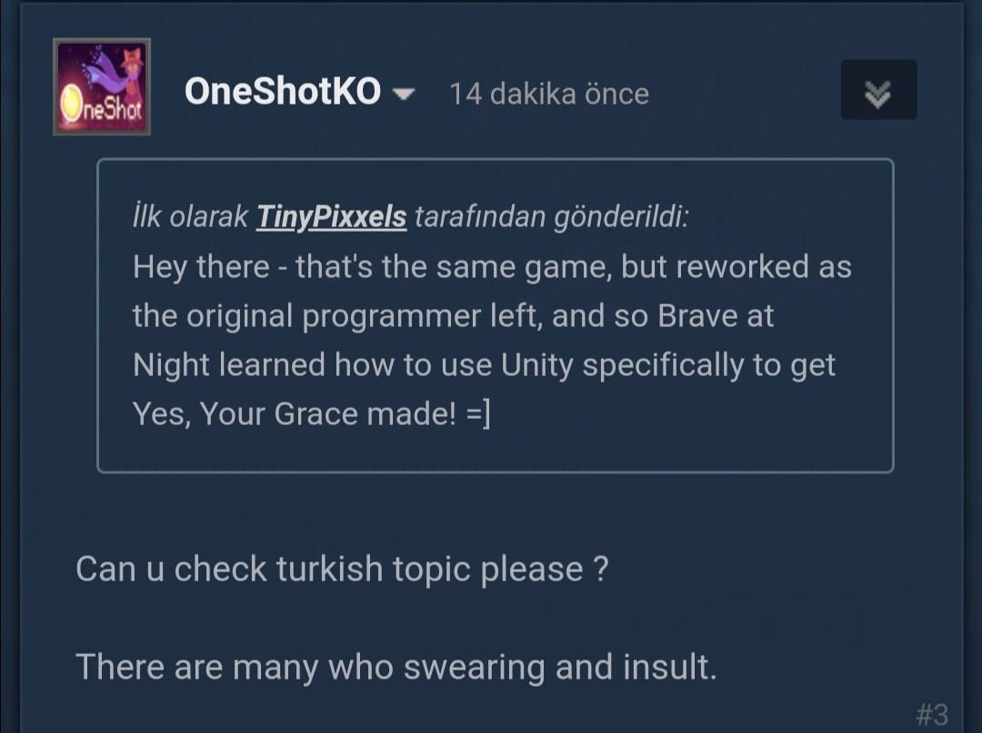 Yes, Your Grace Turkish Localization