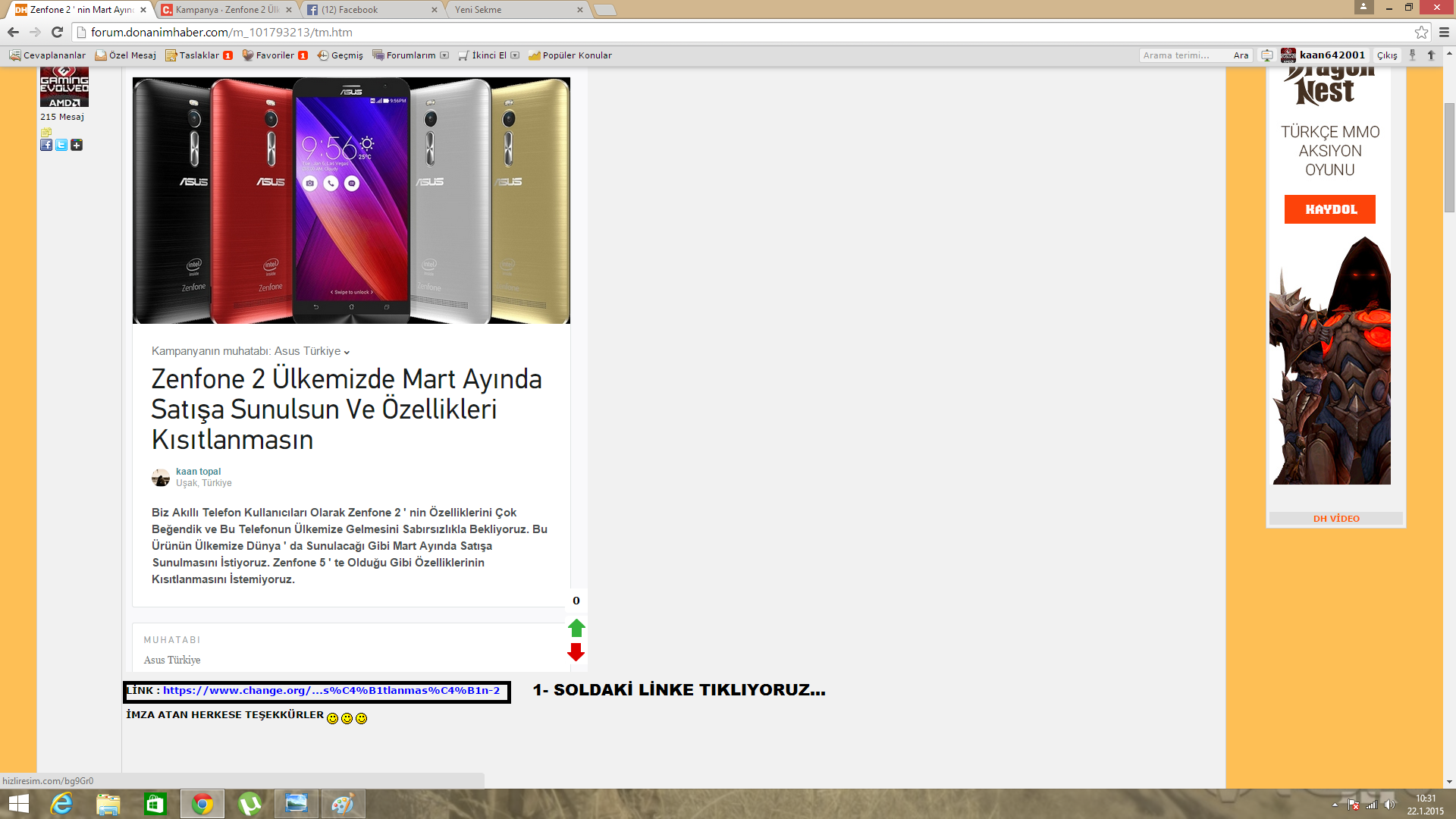  Zenfone 2 ' nin Mart Ayında Gelmesini İstiyoruz Kampanyası (Sen de Bir İmza At)