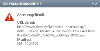  'donkeys5.com' Adres Engellendi Uyarısı Nod32 (Google'da Çaresiz)