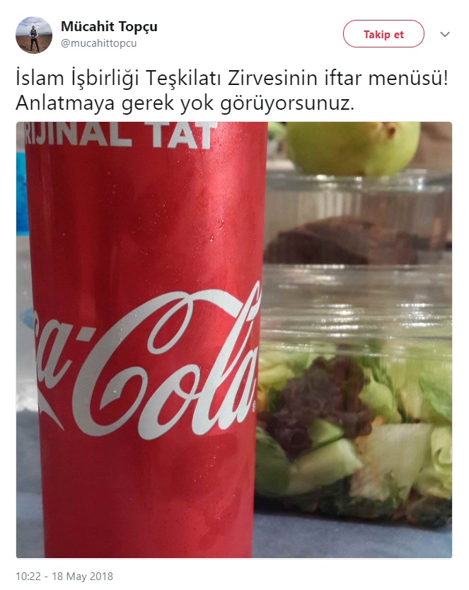 İsrail'e karşı yapılan İslam zirvesinde Coca Cola Dağıtıldı