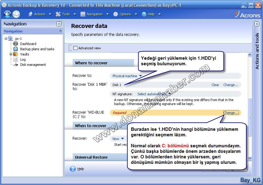  Acronis Backup & Recovery Server + Universal Restore (Resimli Anlatım)