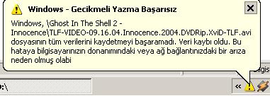  winxp sp2 prof ta fat32Den NTFs ye yazma hatası