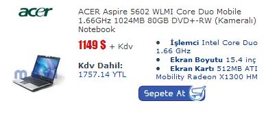  -_-En Çok Satılan Dizüstü Bilgisayarlar (bazı internet mağazalarında)-_-