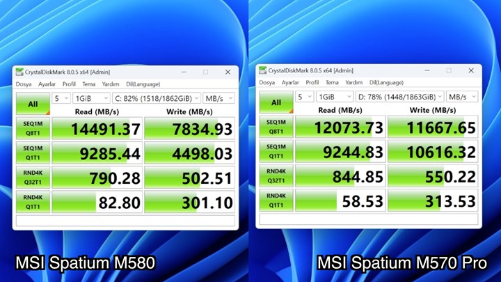 GEN 5 NVMe SSD alınır mı? 'MSI Spatium 570 Pro ve 580 incelemesi'