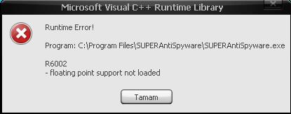 Runtime error r6002 floating point support not loaded как исправить