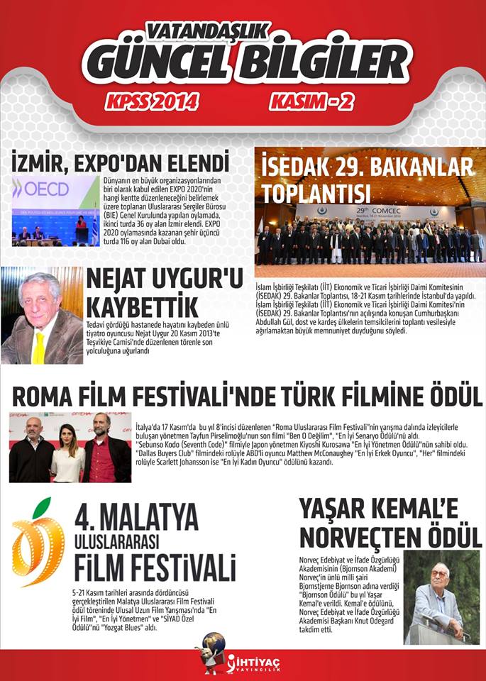  2014 KPSS Güncel Olaylar [Ana Konu]