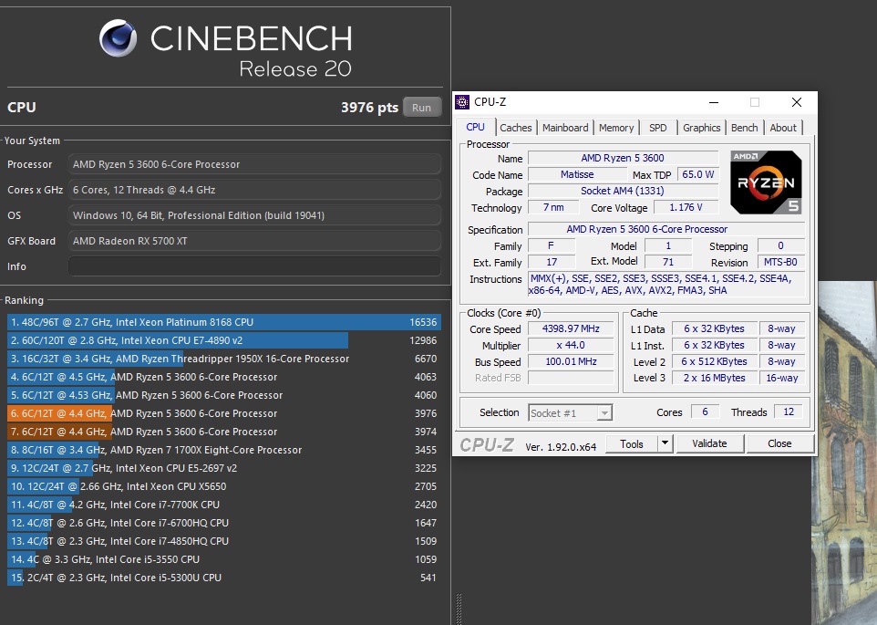 Yeni Ryzen 5 3600 @ 4.5ghz 1.225V