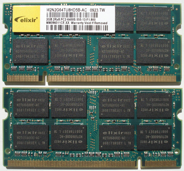  2x2GB DDR2 800 Elixir SODIMM