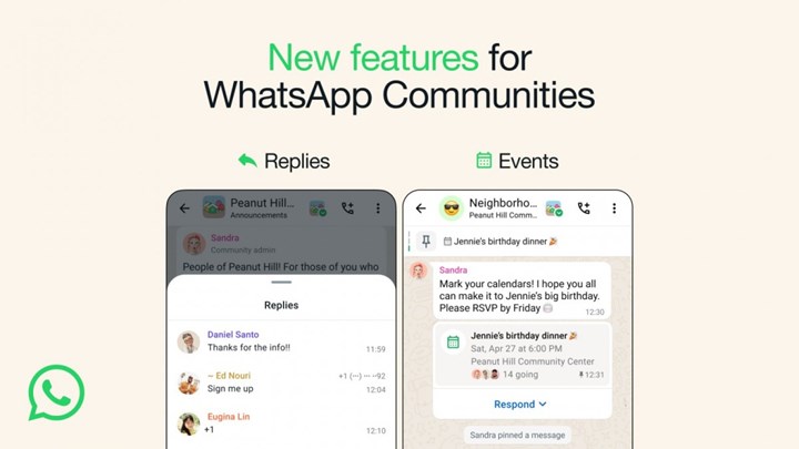 WhatsApp gruplarda etkinlik oluşturma zamanı