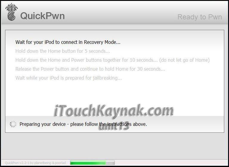  iPod Touch 1G FW 2.2 Jailbreak | Yöntem: QuickPwn 2.2