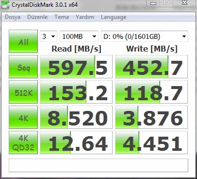  Seagate Barracuda 2 TB 3.5'' / Aldım - sonuç çok iyi 222mb max