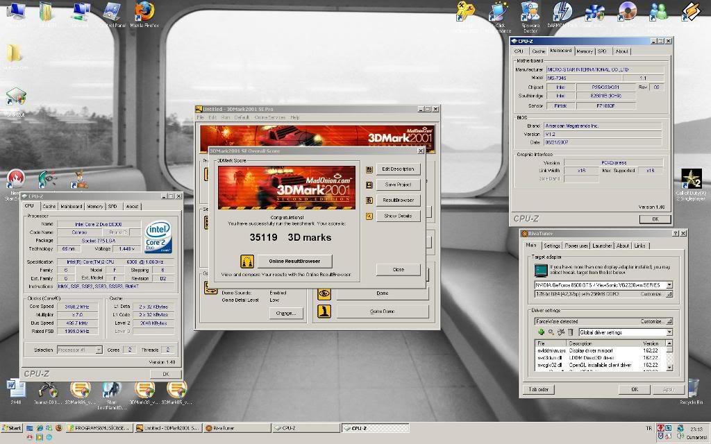  XFX - 8600GTS XXX ED  3dmark ve oc değerleri