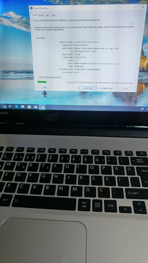 SATILIK TOSHIBA LAPTOP