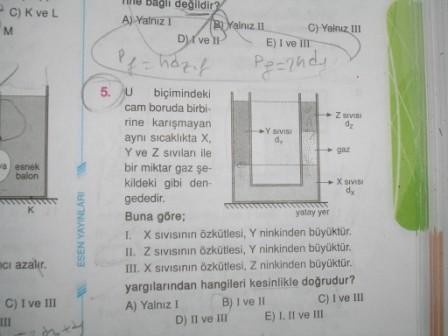  Fizik Sıvı Basıncı Sorularım