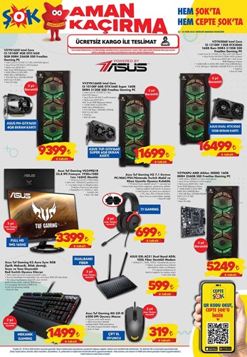 Bu hafta ŞOK marketlere Asus TUF Gaming oyuncu ürünleri geliyor