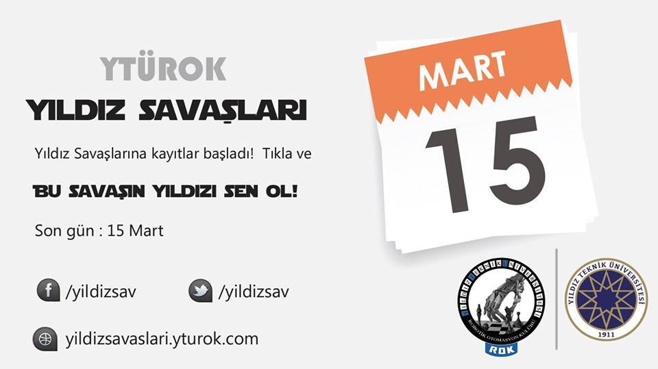  Yıldız Savaşları Başlıyor 15-16 Martta YTÜ Davutpaşa Kongre Merkezinde