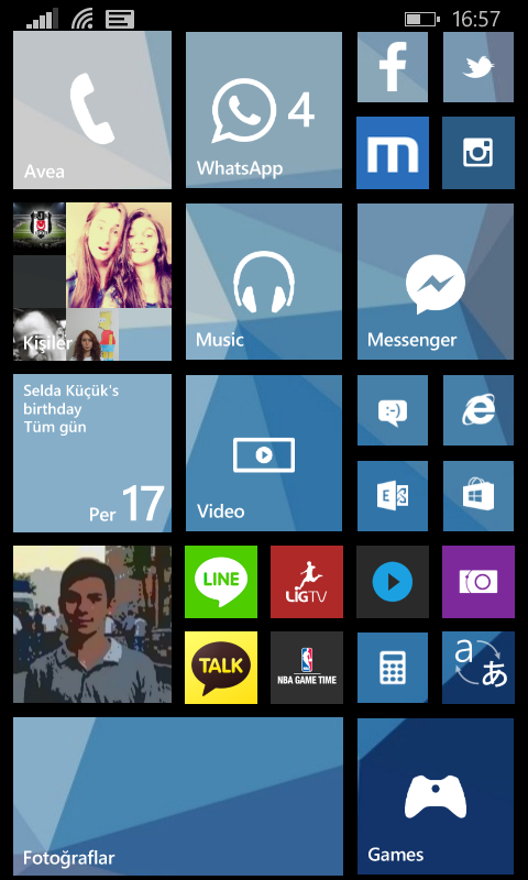  Windows Phone 8.1 Ana Ekranlarınız