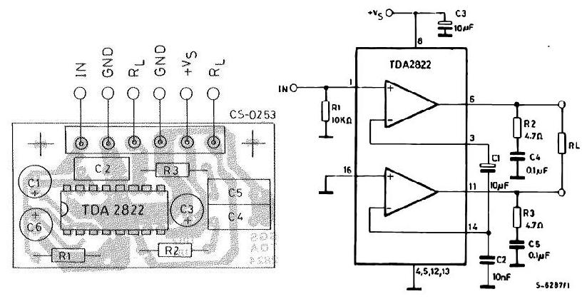 Тда2822м схема усилителя