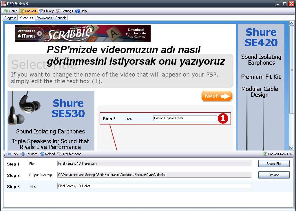  PSP Video 9 Video Dönüştürme Programı - Resimli Anlatım -