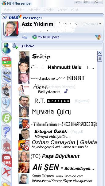  AZİZ YILDIRIM VE RECEP TAYYİP ERDOĞAN'IN MSN LİSTELERİ
