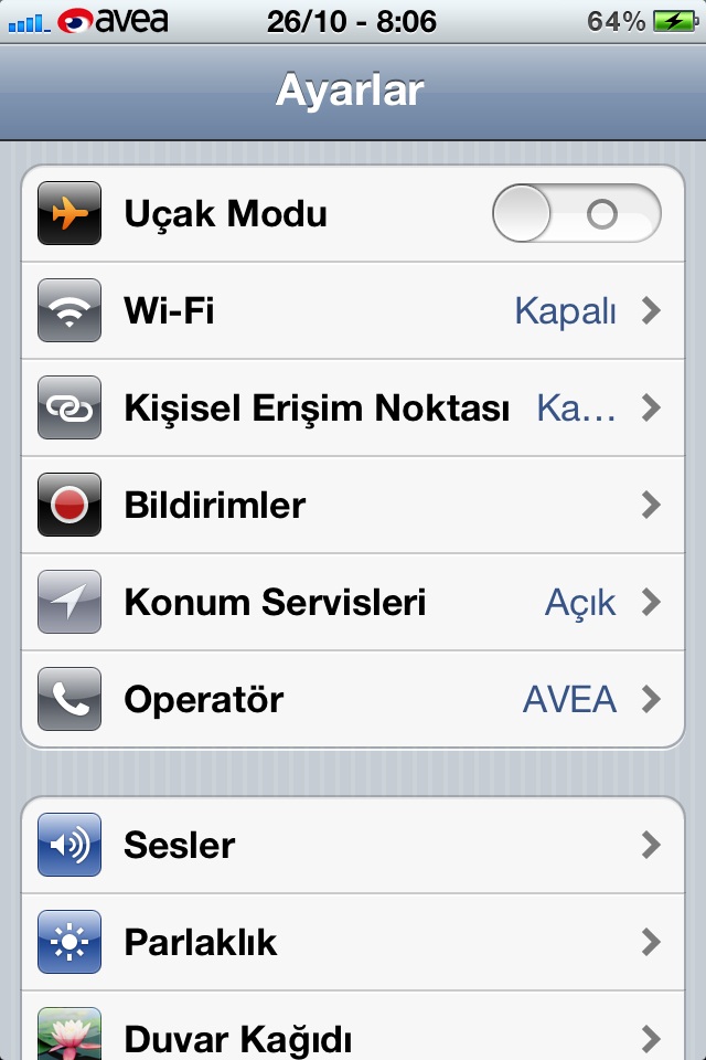  iOS 5 Operatör Logoları , Turkcell-Vodafone-Avea