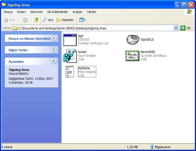  S60 V3 OS 9.1'SADECE'Program Alanı (___)