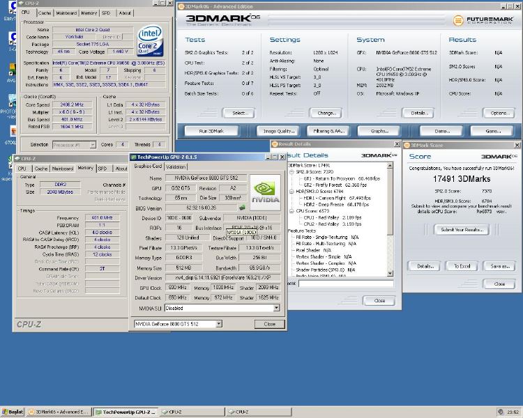  ZOTAC 8800GTS 512MB KURCALAMASI 3DMARK06 19335 3dMARK01:85004 update