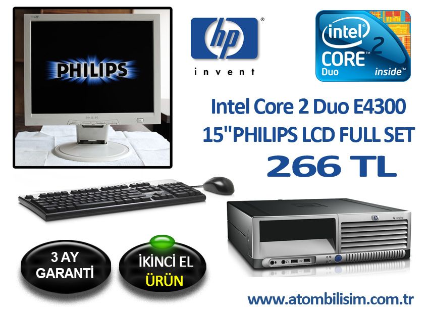  HP DC7700 CORE 2 DOU 2 GB RAM 15'' PHILIPS LCD 266TL