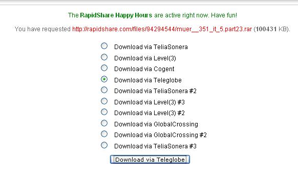  The Rapid$hare Happy Hours are active right now. Have fun!