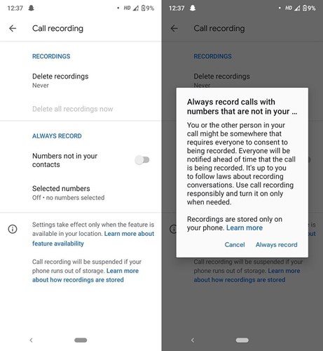 Google Telefon uygulaması, rehberde kayıtlı olmayan numaralardan gelen aramaları kaydedecek