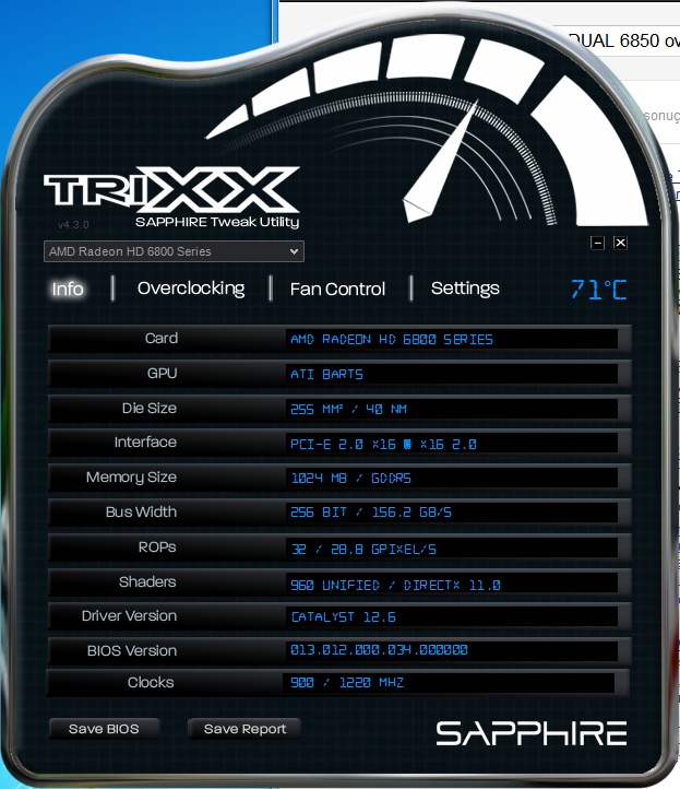  XFX Çift Fan HD6850 Overclock