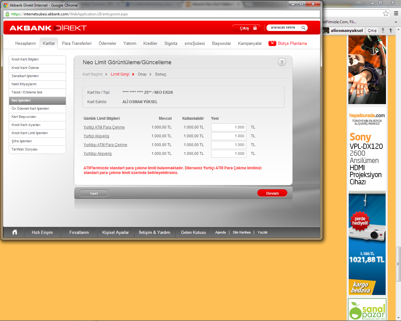  Akbank ve NEO exi26 hakkında (YARDIM)