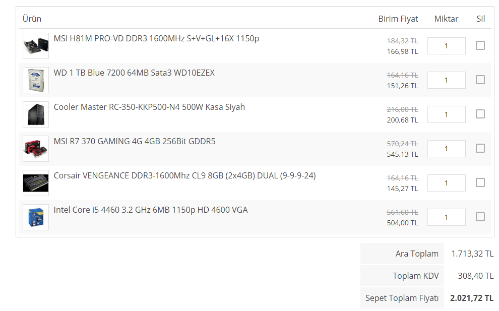  SİSTEM TOPLUYORUM ACİLL 2000TL BÜTÇE