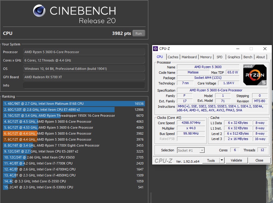 Yeni Ryzen 5 3600 @ 4.5ghz 1.225V