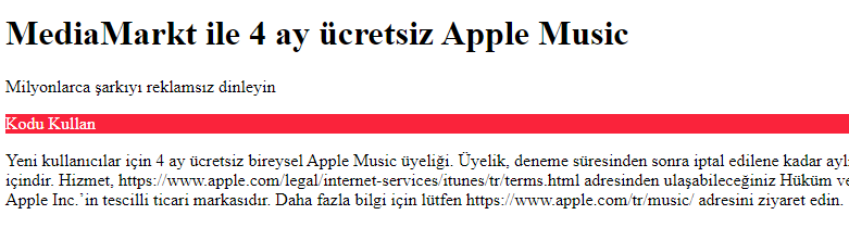 Mediamarkt 4 ay Apple Music üyeliği hediye ediyor! - Teknokroki