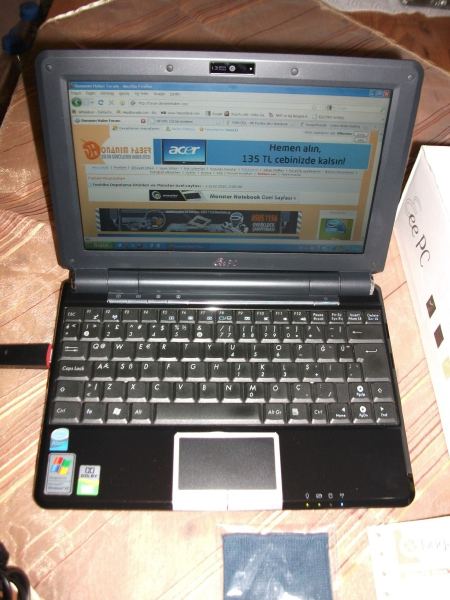  Satılık Asus Eee PC 1000H Netbook 375 TL - Hediye Logitech Mouse ve 10 Adet DVD Film Kargoda Benden