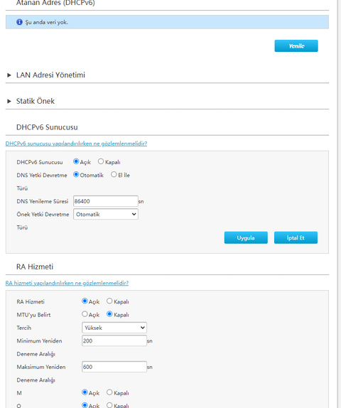 Superonline IPV6 Tanimlatma Taktigi