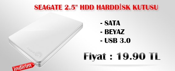  YENİDEN SINIRLI SAYIDA STOKTA. 2.5' Harddisk Kutusu Usb 3.0 Seagate SILVER