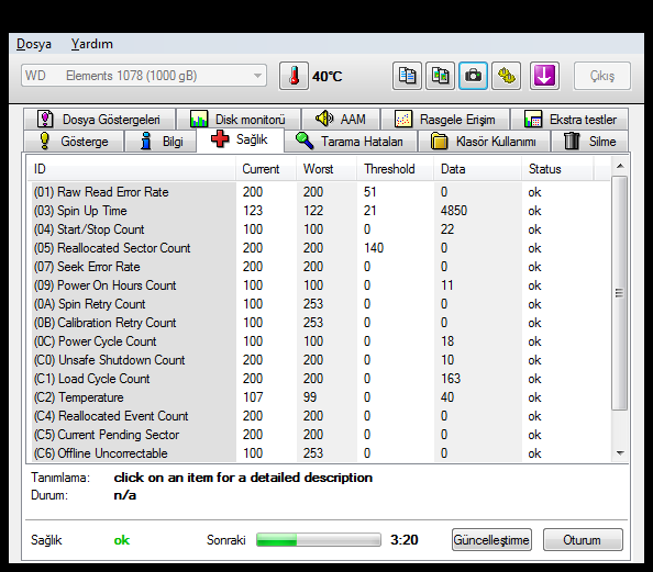  HD tune programlı ile harddisk testi resimli anlatım