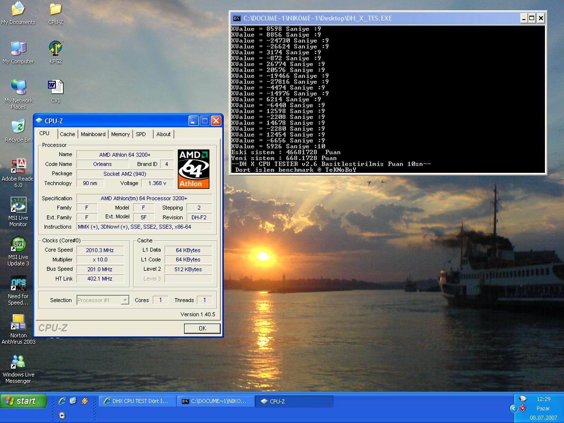  DHX CPU TEST Dört İşlem Benchmark (SIRALAMALI,Link Düzeltildi)