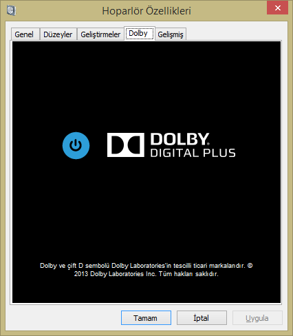  Dolby Home Theater V4 Windows 8.1 sorunu
