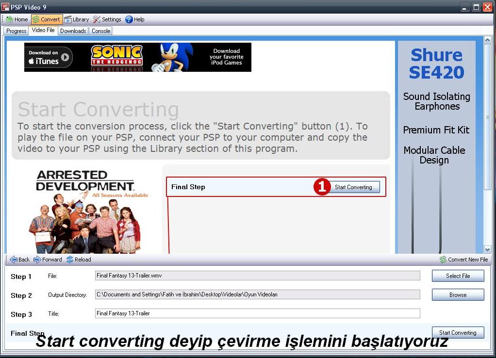  PSP Video 9 Video Dönüştürme Programı - Resimli Anlatım -