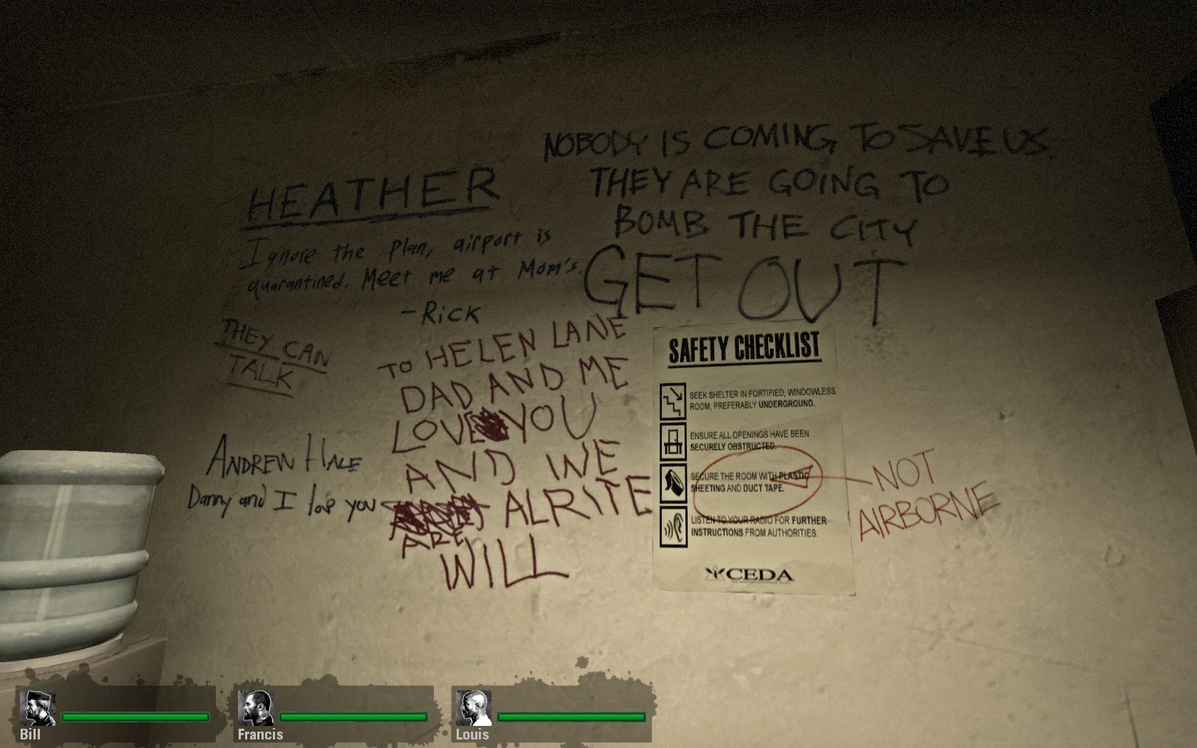  left 4 dead duvar yazıları